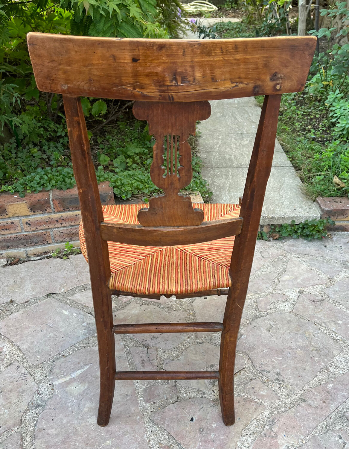 Pair of straw seated chairs