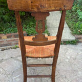 Pair of straw seated chairs