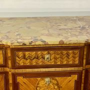 Chest of drawers Transition Style Louis XV marquetry and bronze