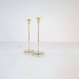Set of 4 mid-century candle holders Ystad Metall, Sweden, 1950s