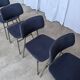 Set of 4 Vintage Stol Kamnik School Chairs Blue Upholstered Retro Dining Ch