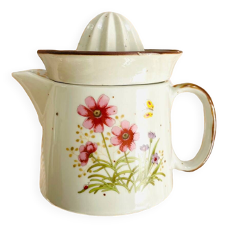 Presse agrumes vintage grès moucheté fleuri