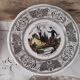 Lot de 6 assiettes à dessert parlantes en porcelaine opaque Gien France Proverbes et Militaires
