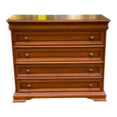 Commode louis philippe faible profondeur en bois massif avec 4 tiroirs