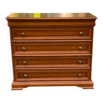 Commode louis philippe faible profondeur en bois massif avec 4 tiroirs