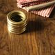 Lot of 6 patinated golden metal towel rings