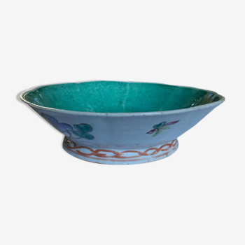 Coupelle en porcelaine chinoise polylobée fond celadon chine xixeme