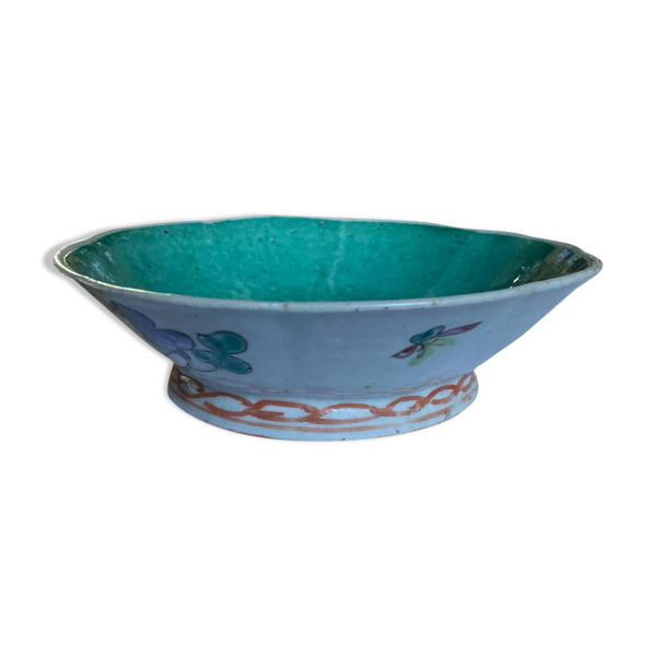 Coupelle en porcelaine chinoise polylobée fond celadon chine xixeme