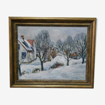 Albert krüger (1885-1965), scandinavian painting, 1930s , framed