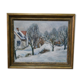 Albert krüger (1885-1965), scandinavian painting, 1930s , framed