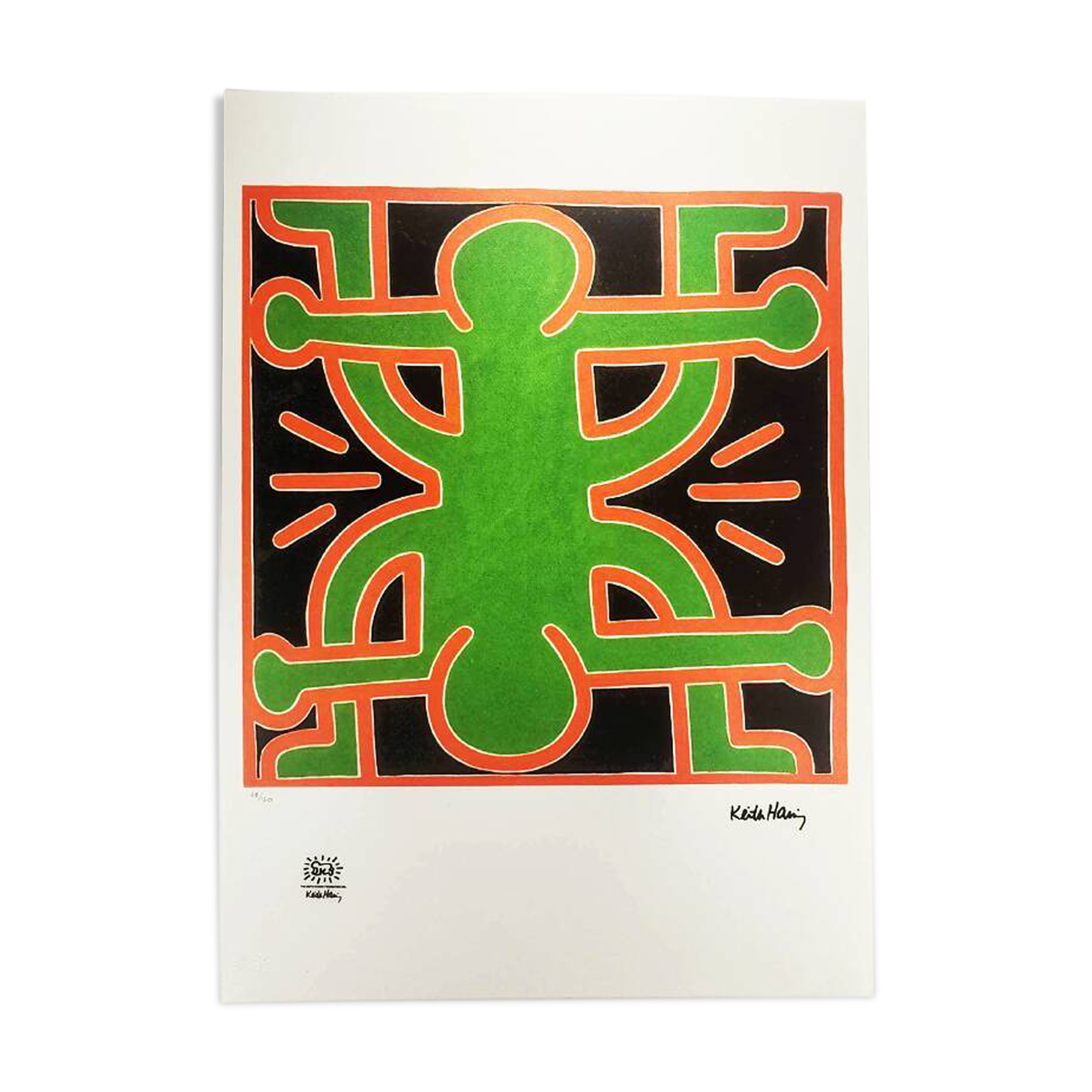 1990s Keith Haring Limited Edition Lithograph Numbered in Pencil (After)