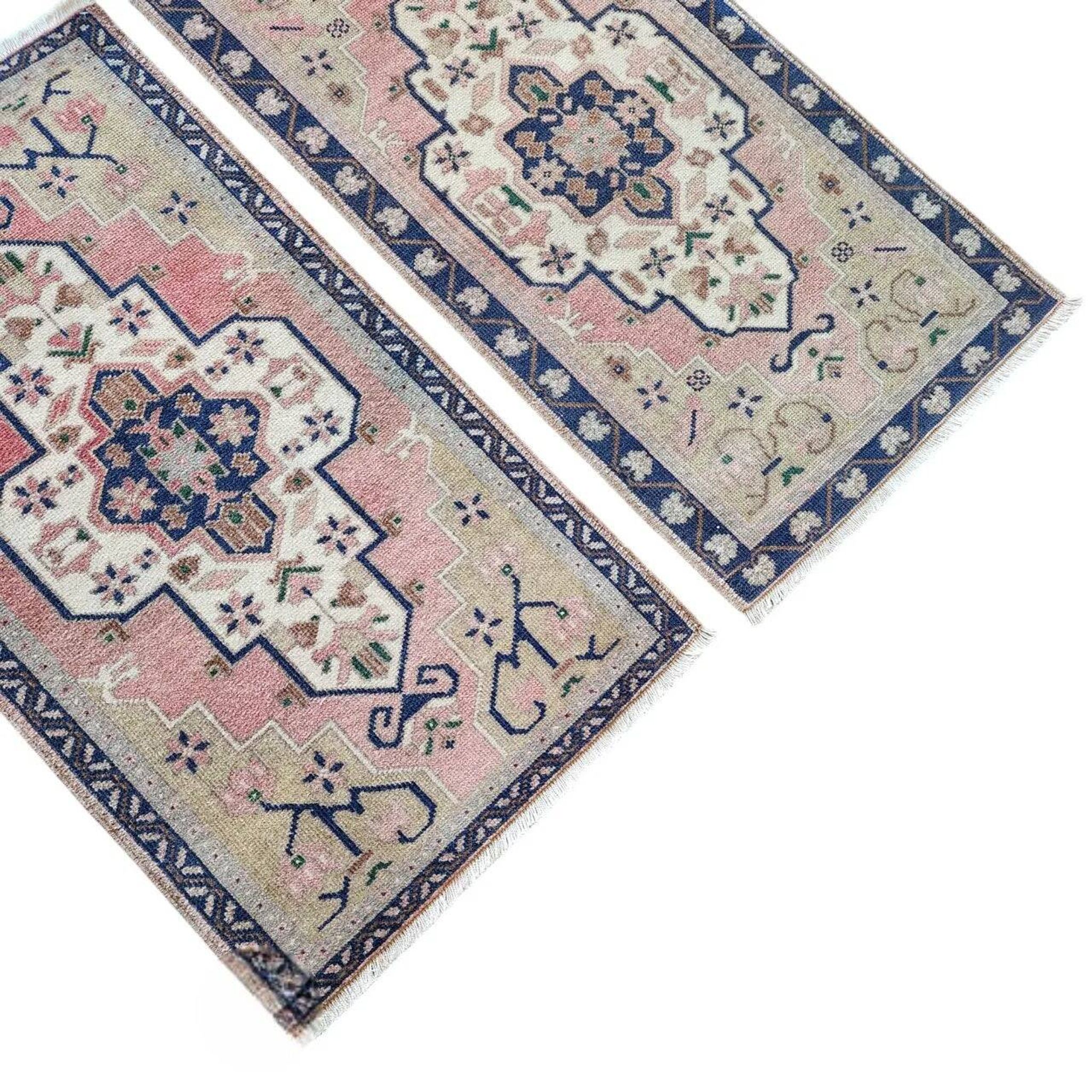Lot de 2 tapis turcs vintage faits main