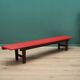 Red eco leather bench, Danish design, 1990s, production: Denmark