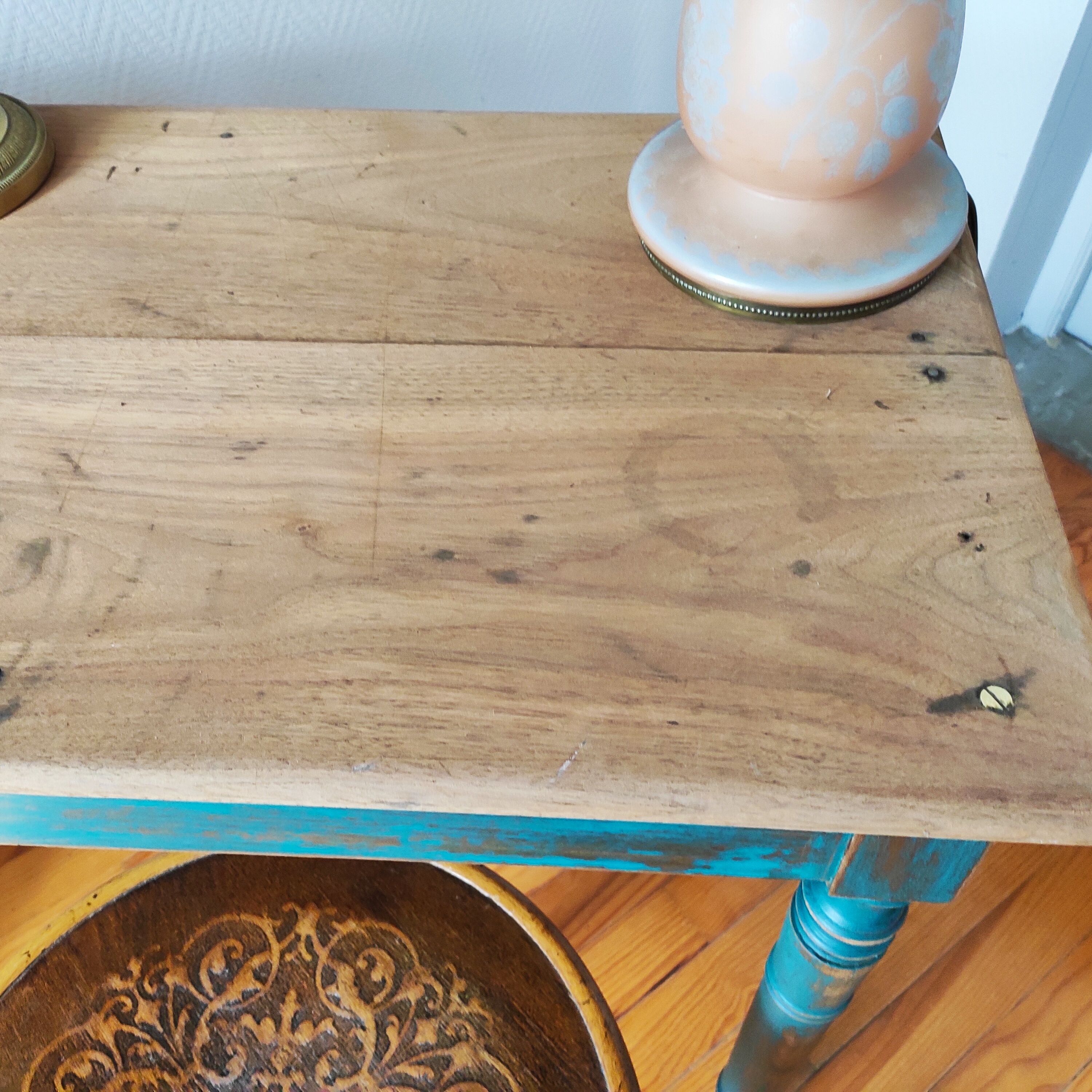 Patinated farmhouse table