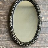 Miroir chaine brutaliste en fer battu 1960 h55cm