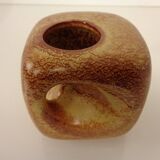 Italian ceramic cube vase by Roberto Rigon for Bertoncello, 1960s.