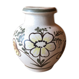 Old ceramic vase Scheurich Keramik beige vintage germany flower decor