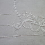 Cotton and linen sheet embroidered 1.86 x 2.60 m