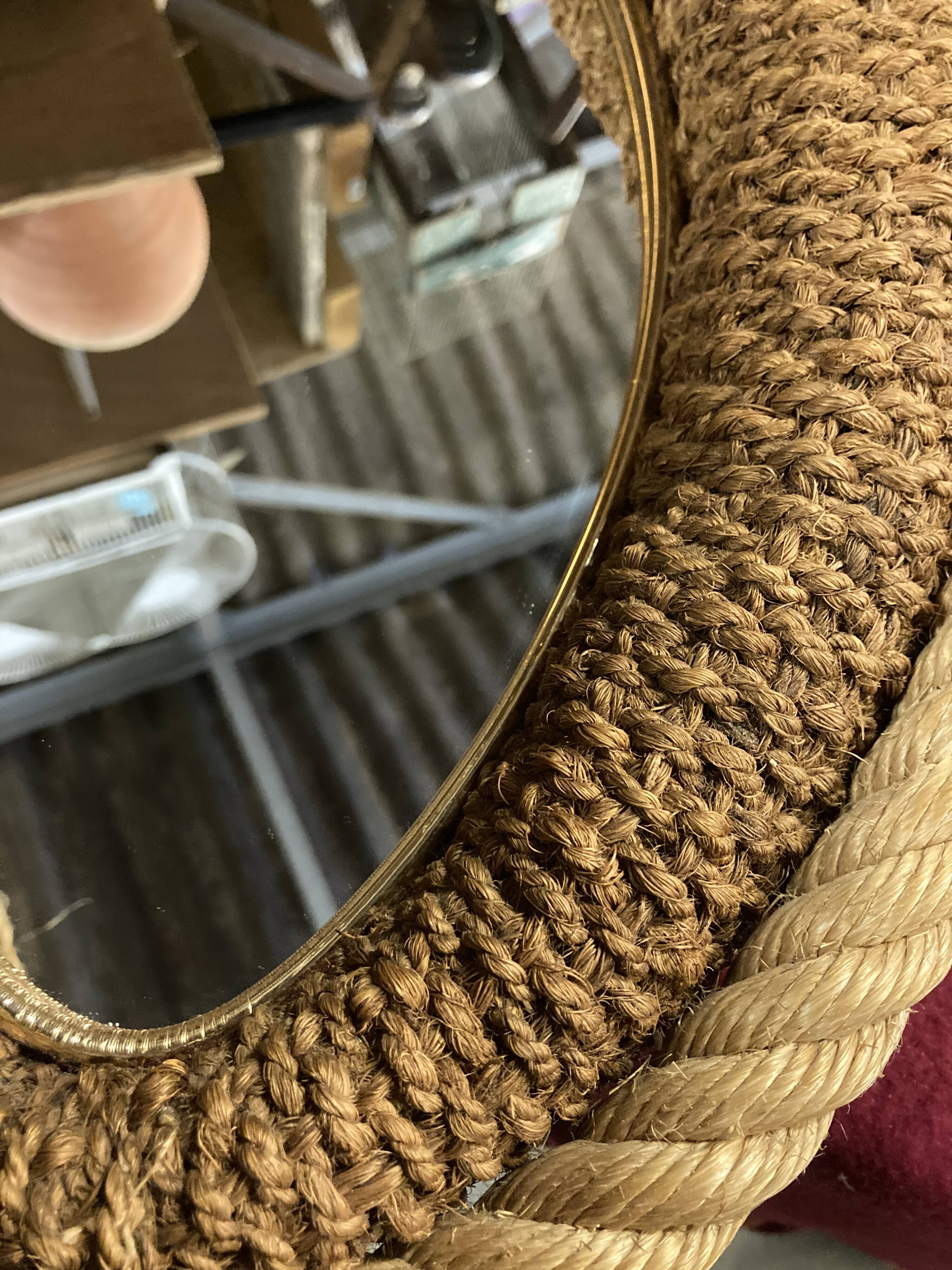 Set of 3 rope mirrors in the spirit of "Audoux and Minet"