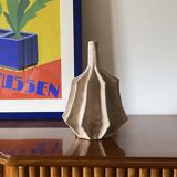 Organic modern white earthenware vase, France 1970s