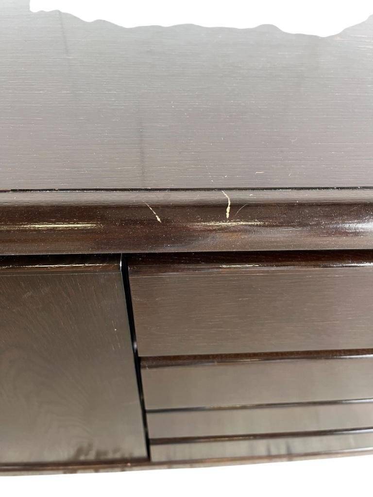 Minimalist vintage dark wood sideboard