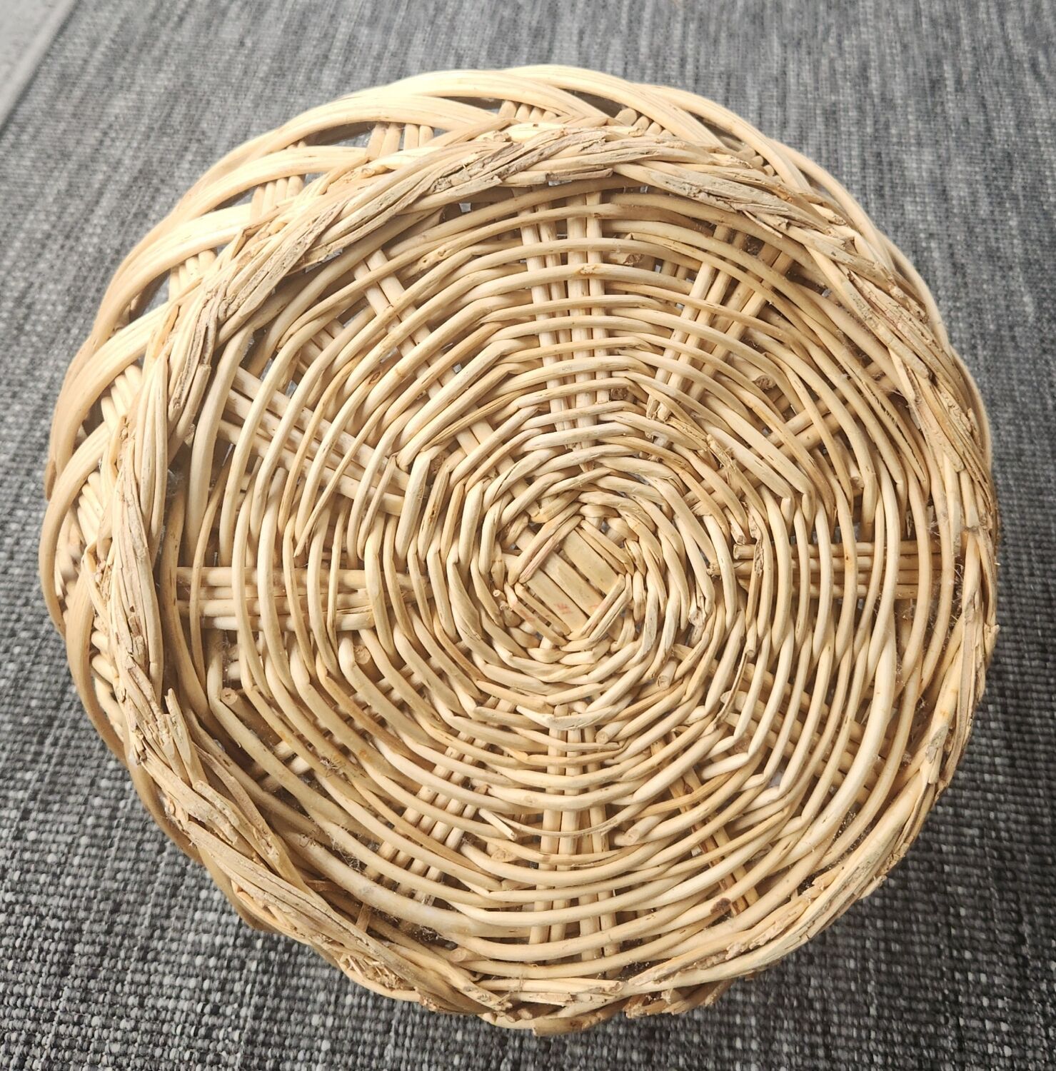 Large hand-woven wicker basket