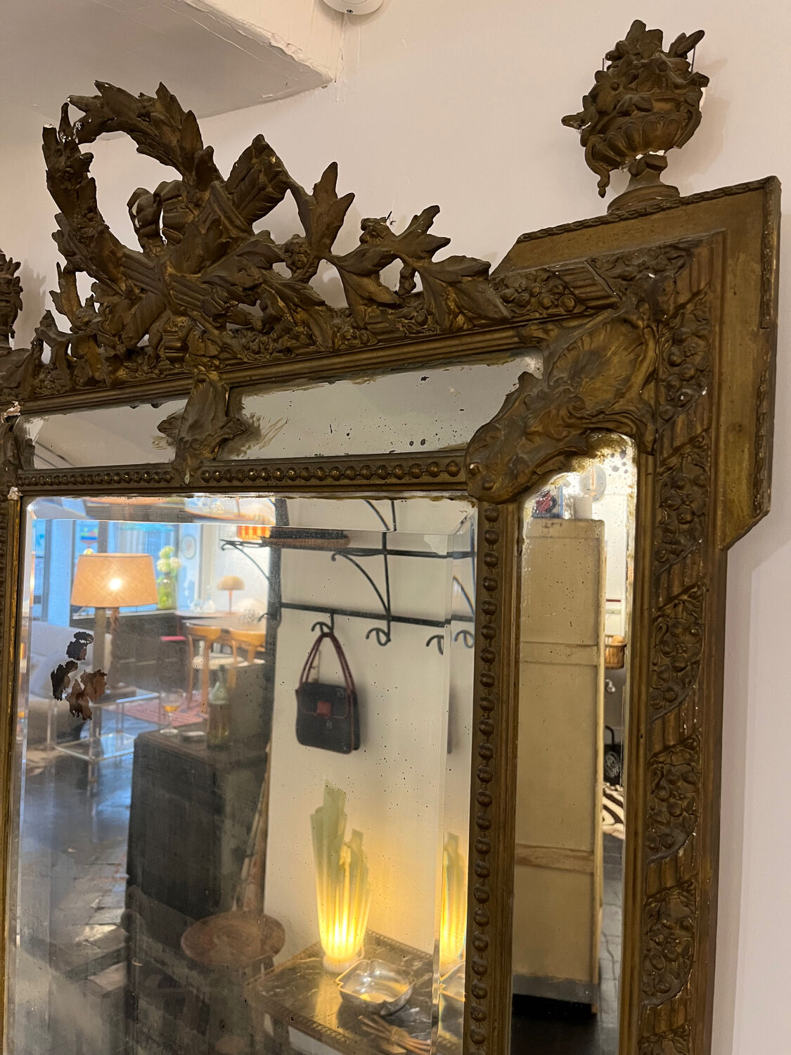 Large beaded mirror 19th