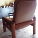 Chair Danish vintage leather and teak by Dyrlund