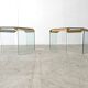 Pair of vintage brass and glass side tables,  1970s
