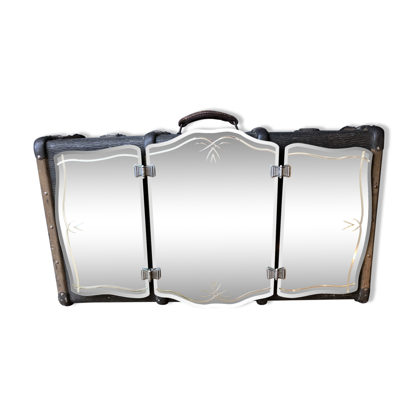 Art deco mirror triptych Barber to suspend 75x44cm