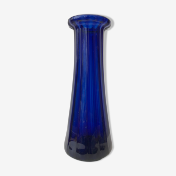 Blue blown glass vase