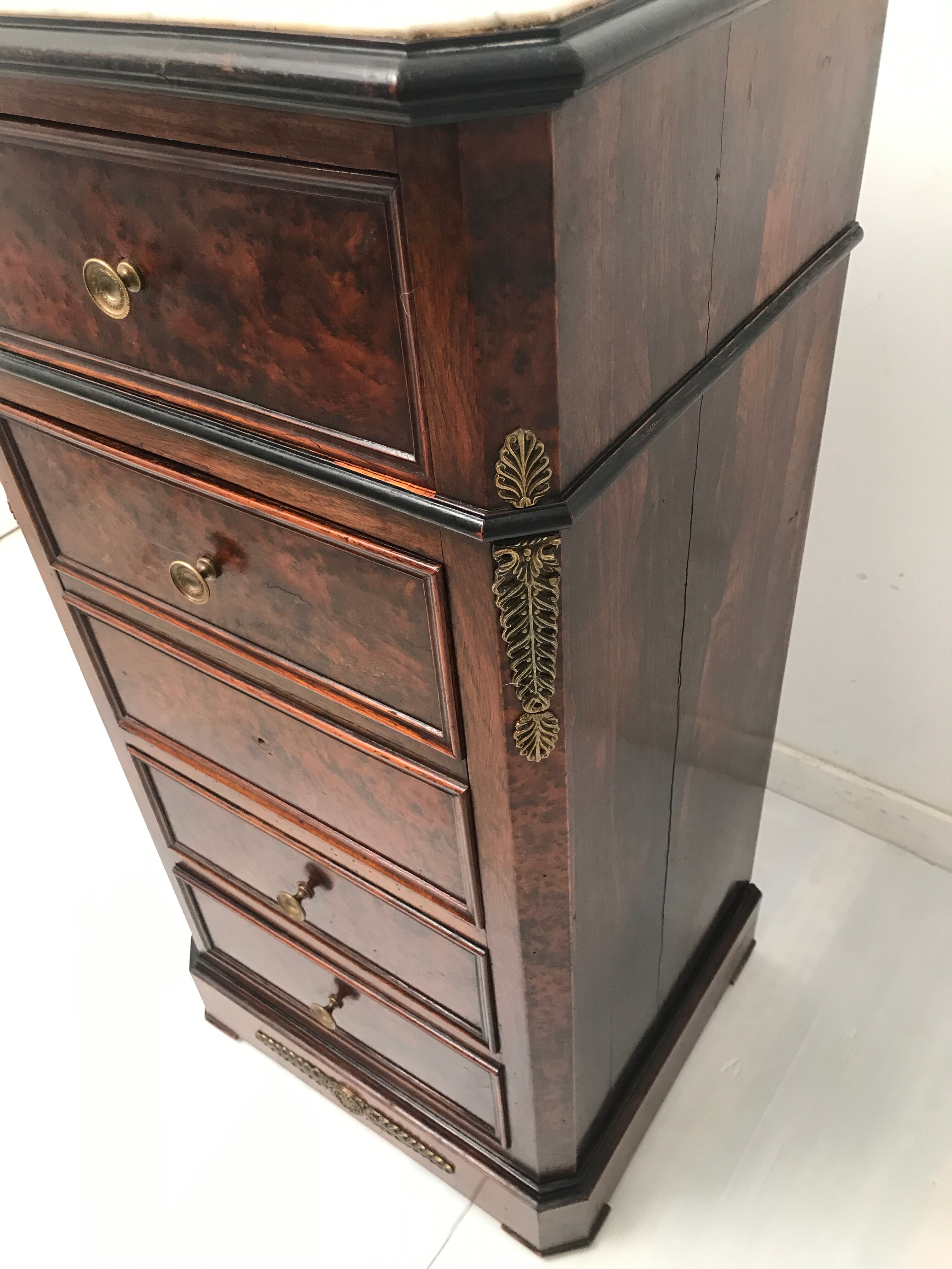 Vintage inlaid drawer cabinet
