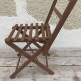 Former chair child folding wood brown painted 60s vintage