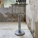 80s glass and marble console