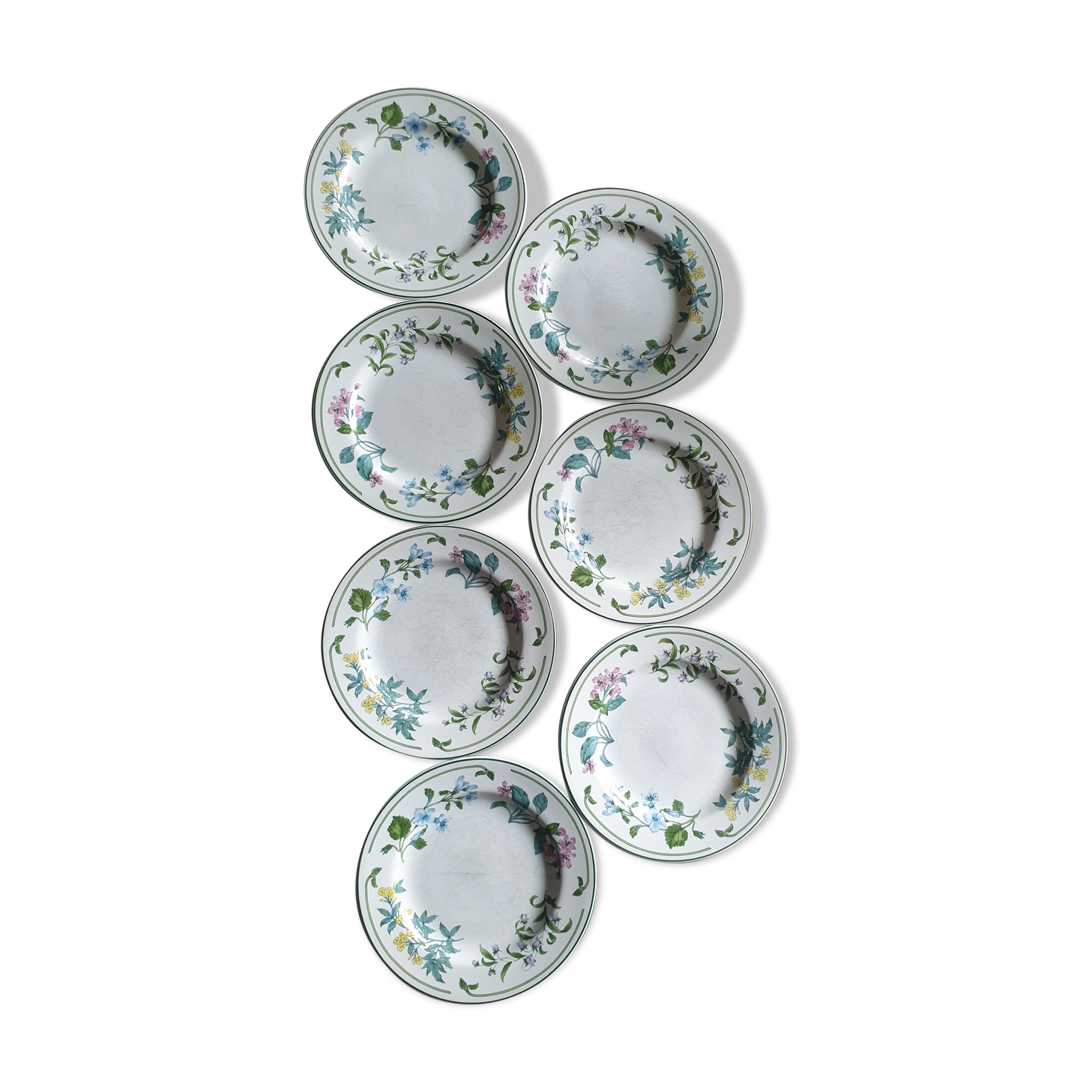 Lot 7 flat plates for vintage dessert