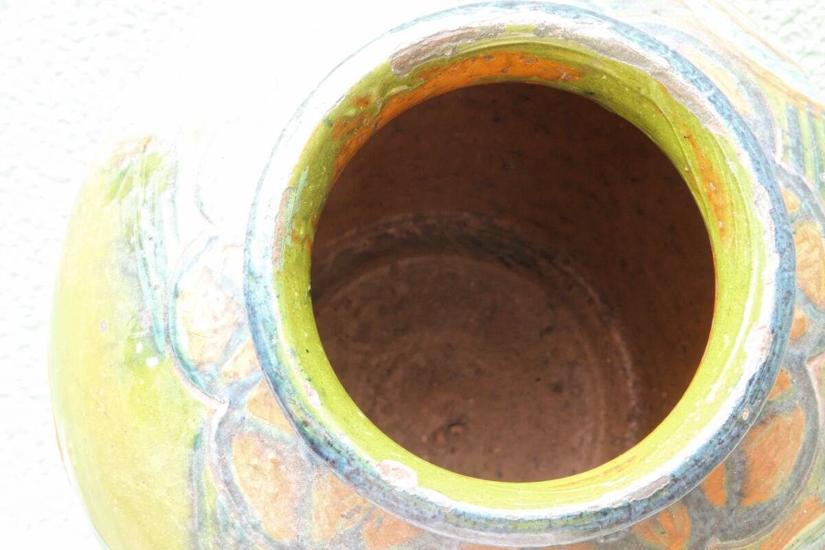 Glazed terracotta vase, Art Deco, signed René Nicole (1885-1960)