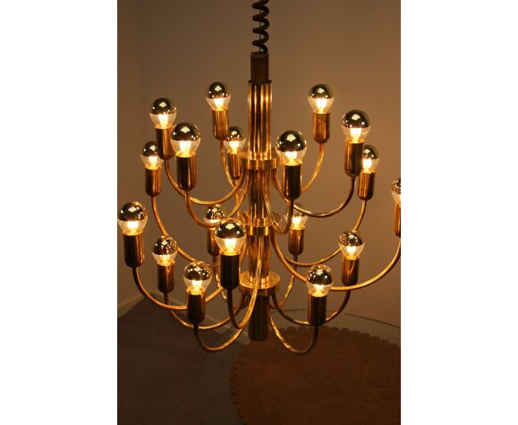 Hollywood Regency Golden Chandelier Sciolari For Boulanger France 1960 Selency Hollywood Regency Golden Chandelier, Hollywood Regency Gold Chandeliers