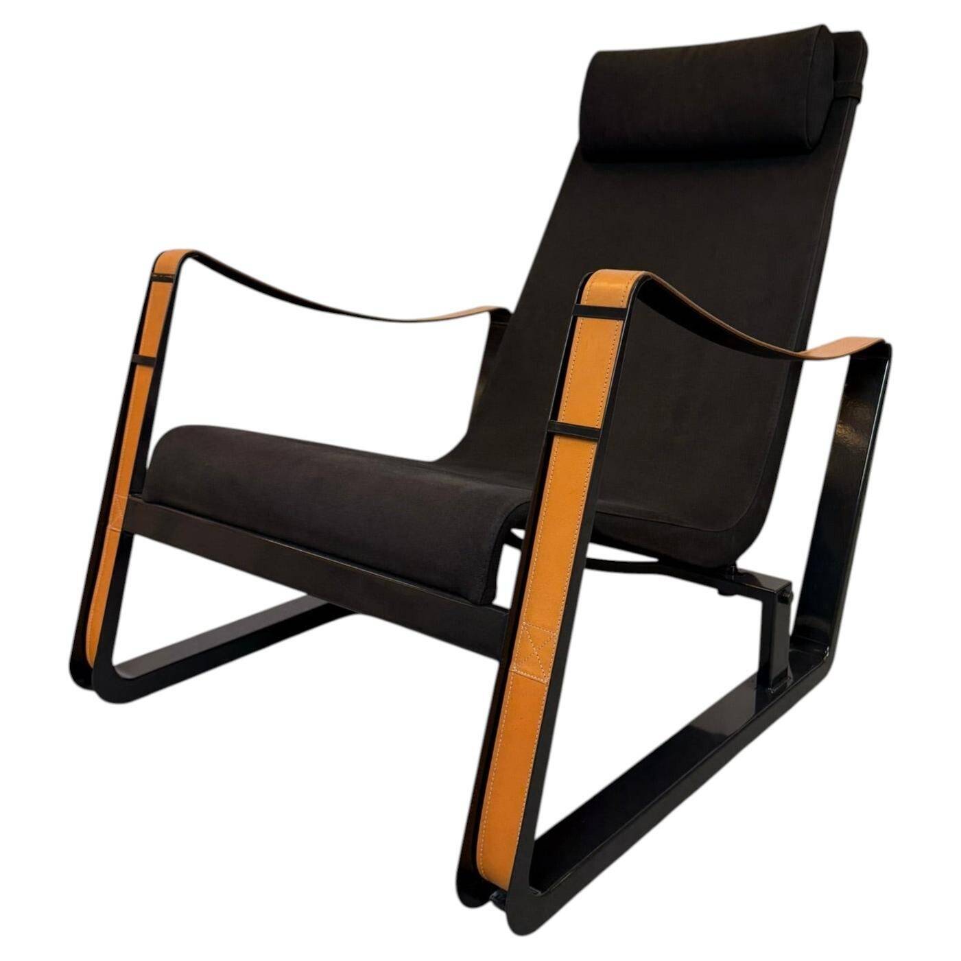 Leather and Steel Lounge Chair "Cité" by Jean Prouvé for Vitra, 2002
