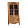 Antique glass-fronted cabinet in raw solid oak: display cabinet bookshelf.