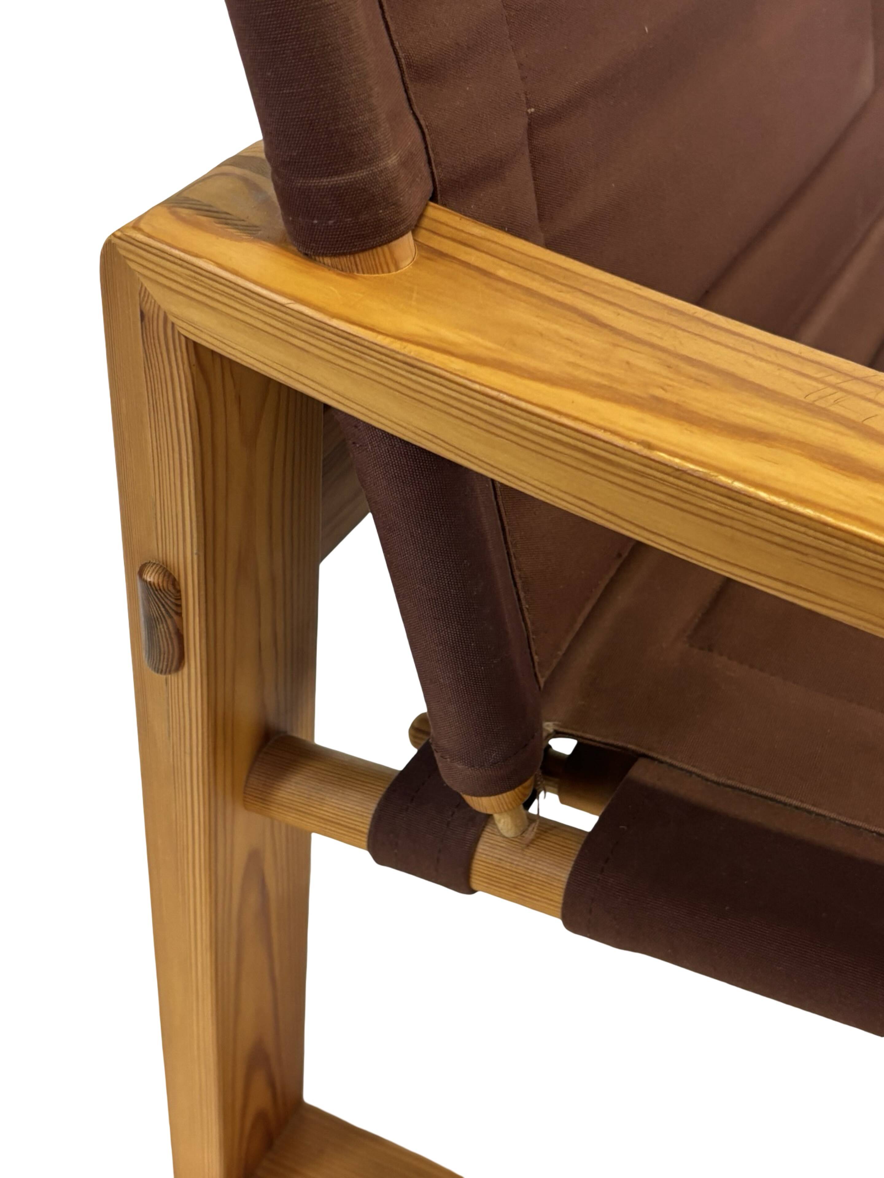 Chaise Safari Vintage Børge Jensen en pin, Danemark, années 1970