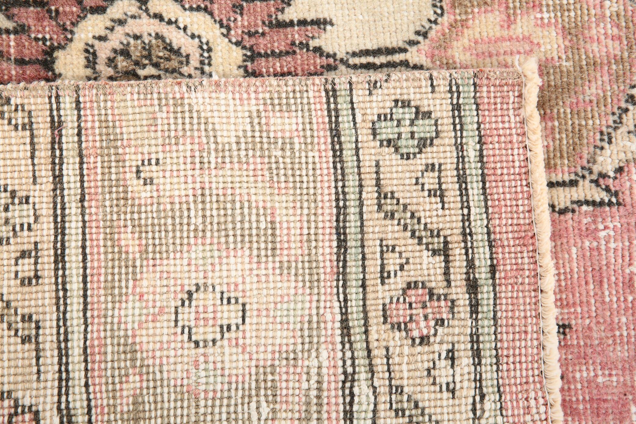 3x12 Pink Dark Blue Oriental Vintage Runner Rug