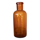 Amber glass bottle vase