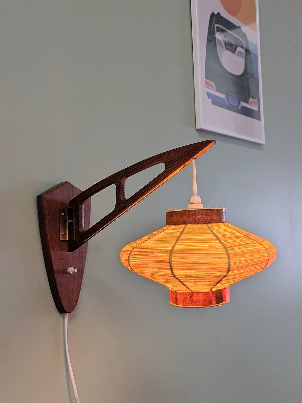 Danish vintage wall light in teak