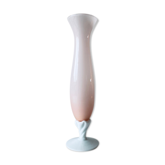 Old vase in pink opaline