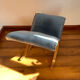 Rocking blue velvet footrest