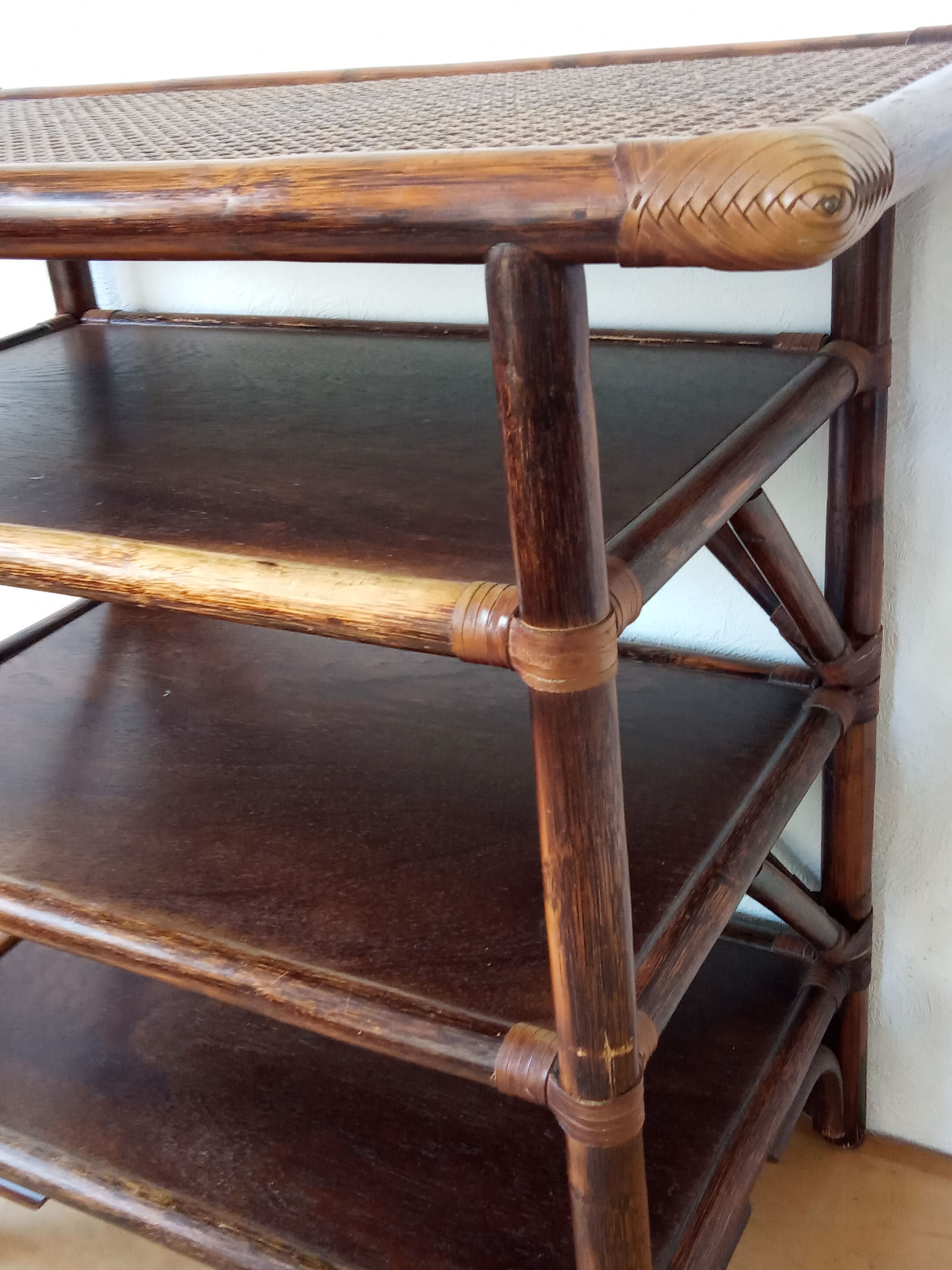 Rattan side table from the 70s/80s