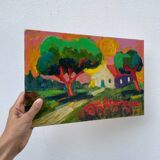 Oil on panel Fauvism landscape