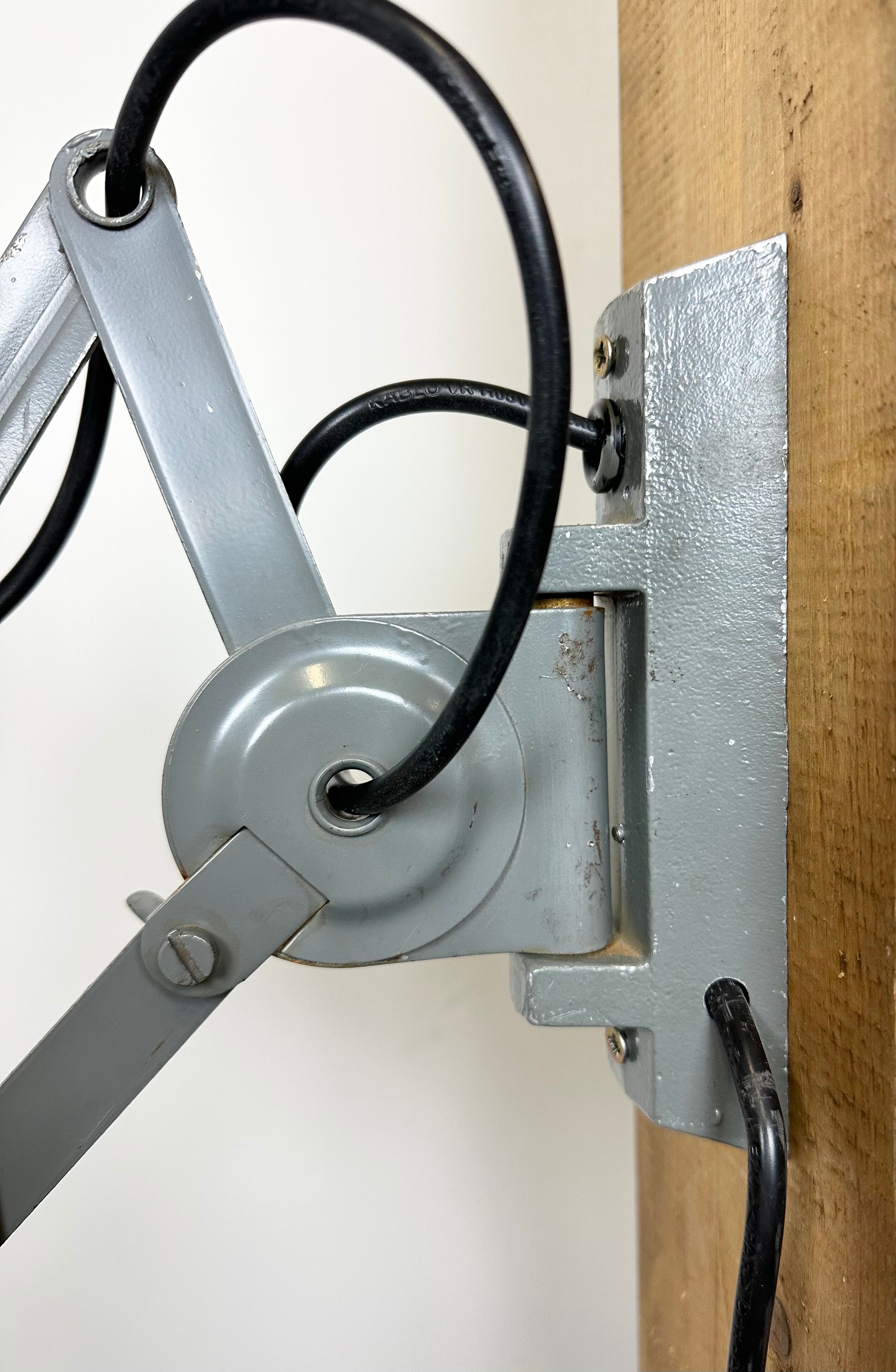 Grey Industrial Scissor Wall Lamp from Elektroinstala, 1960s