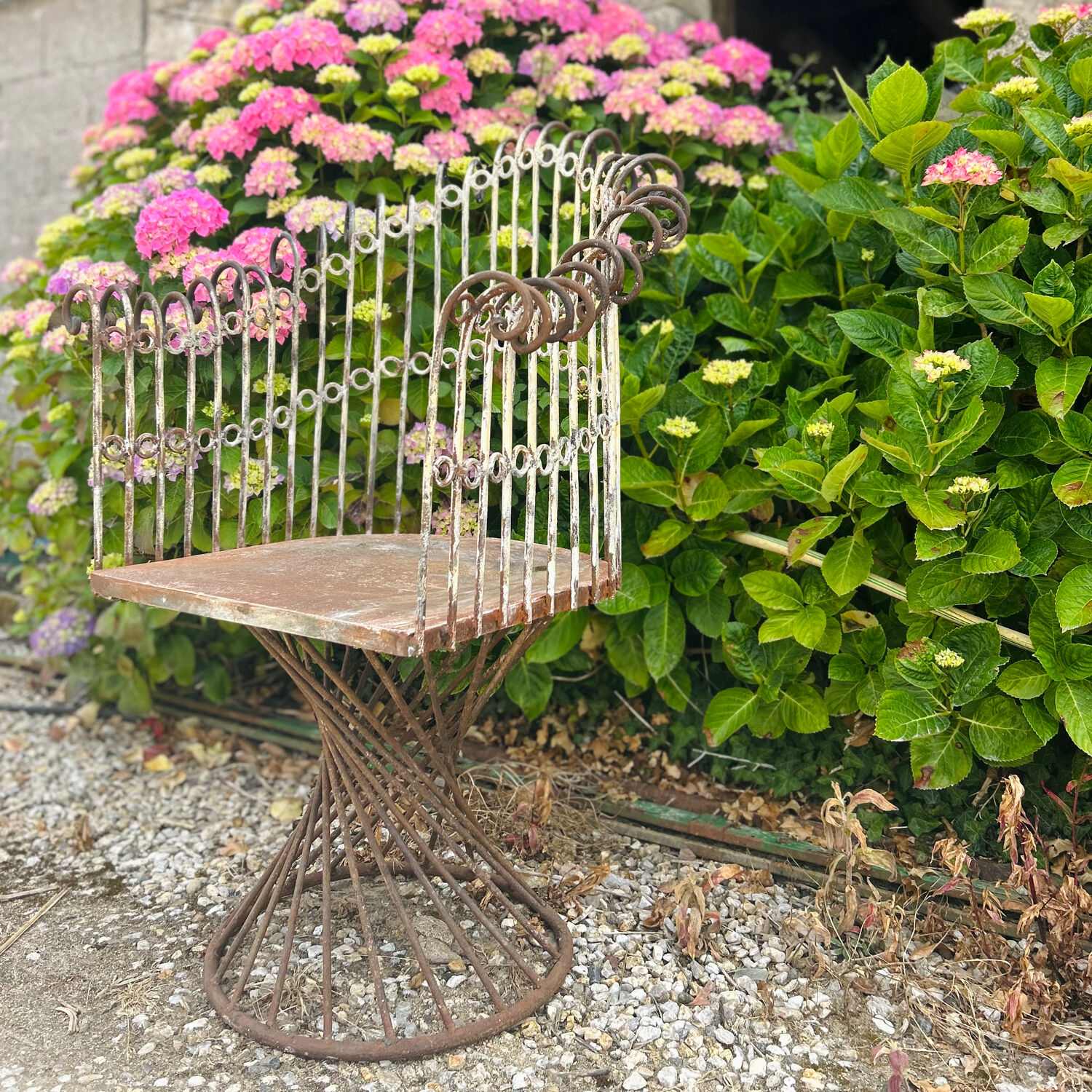 Wrought iron armchair