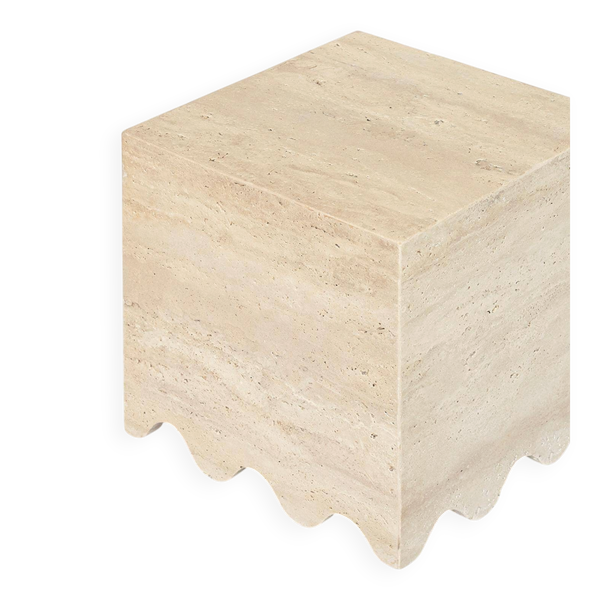 Table d'appoint en travertin ''Flow